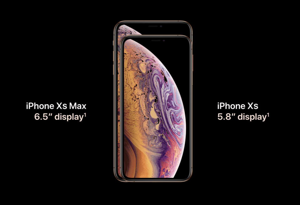  The iPhone XS comes in two sizes – 5.8 inches and 6.5 inches