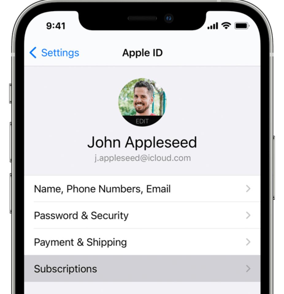  Check your iPhone Subscriptions in Settings > Apple ID