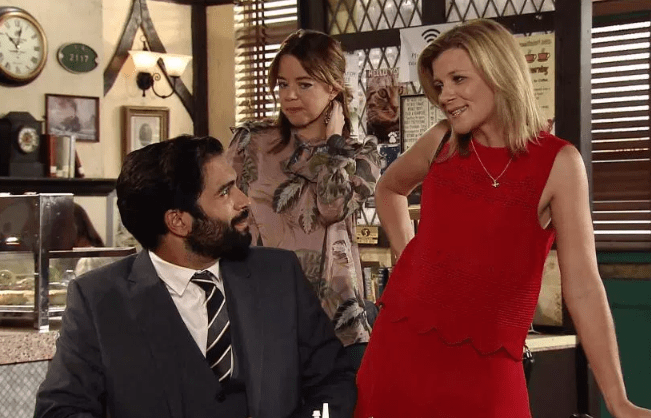  The actress has loved watching boyfriend Charlie, who plays lothario Imran Habeeb, get into hot water with the Battersby sisters in hilarious scenes in the soap