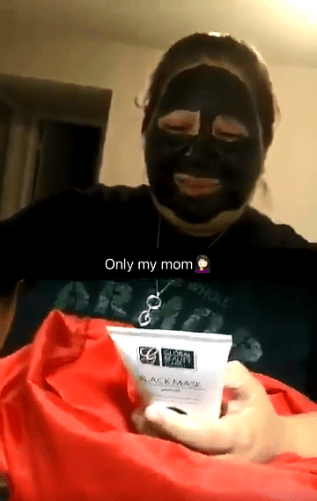 The American mum didn’t read the instructions before applying the peel-off mask…