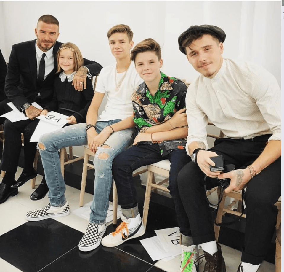  The entire Beckham family was out in full force to support Victoria for her debut LFW show