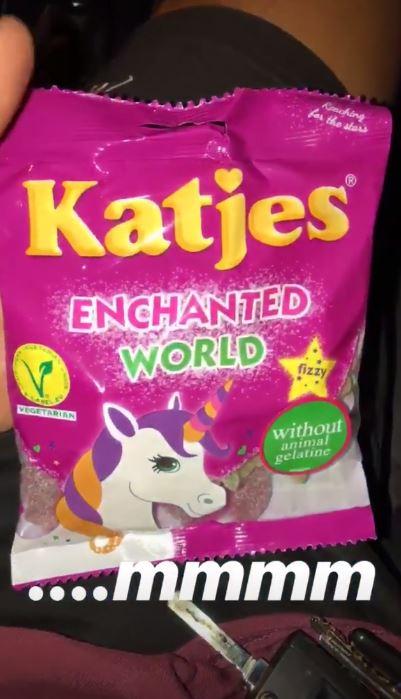  The packet of sweets was a twee bright pink and featured a unicorn