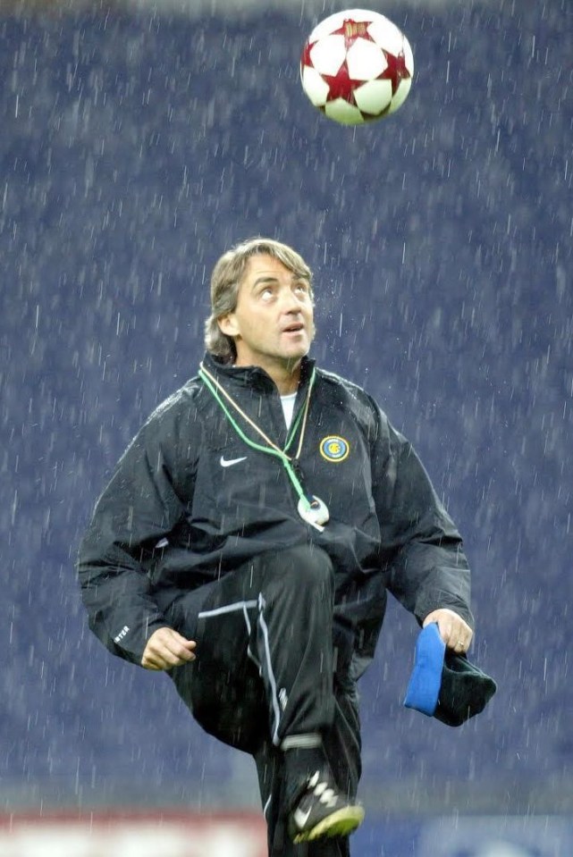 Roberto Mancini was the Inter boss when he was snapped with his whistle here in 2005