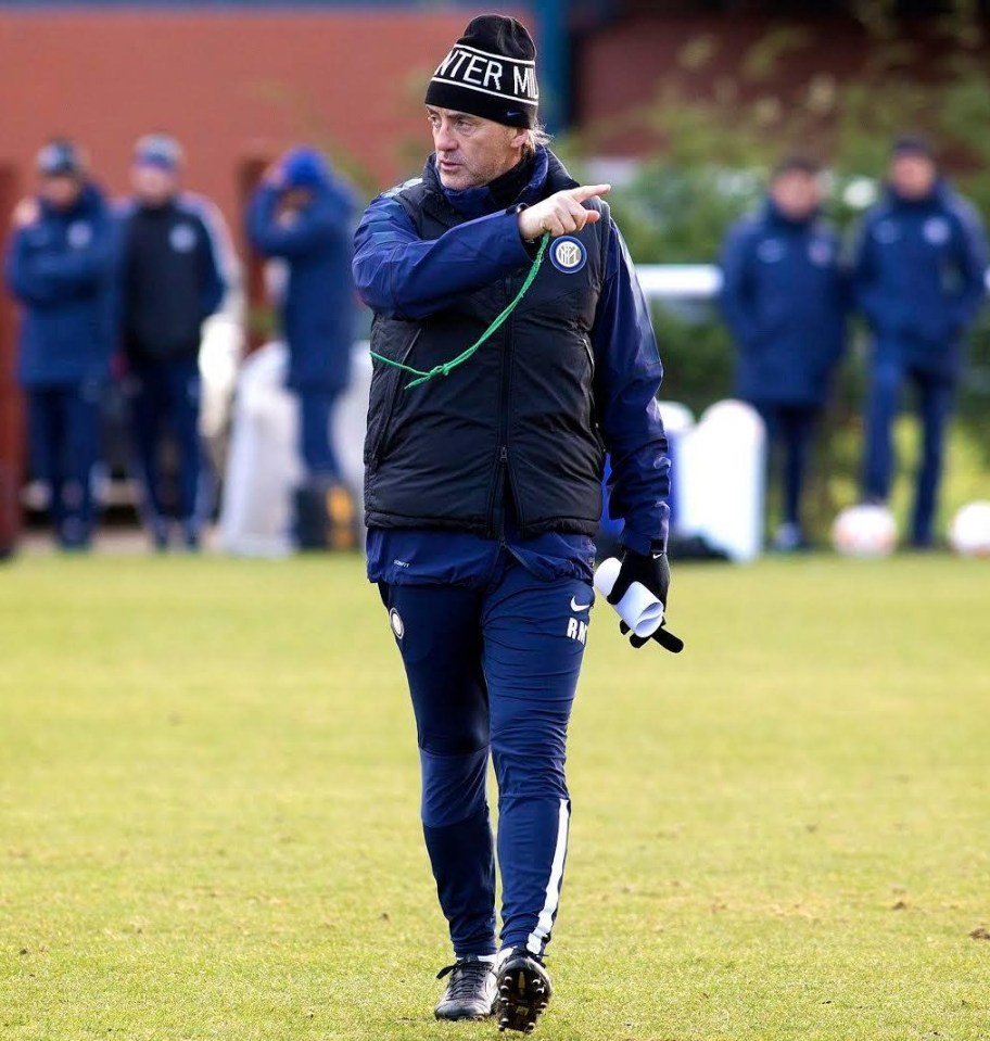 Roberto Mancini was back in charge of Inter Milan from 2014-2016, with this whistle shot captured in the middle year