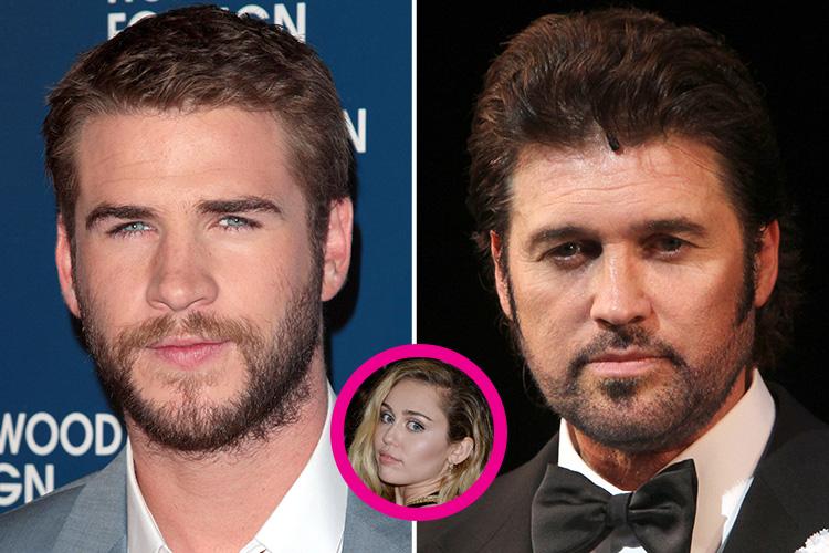  Miley loves a brooding, dark, handsome man it seems. Here's her fiance Liam Hemsworth looking just like her dad Billy Rae Cyrus