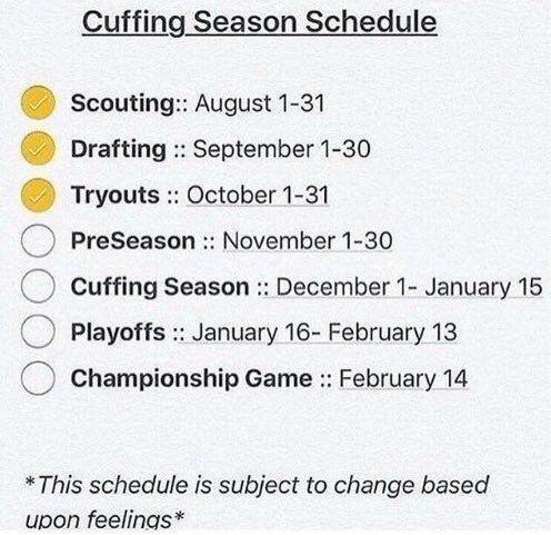  The cuffing season is serious business... much like football's transfer window