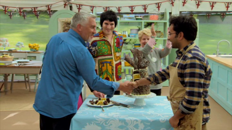  He gave another handshake to Rahul for his chocolate Showstopper, before he went on to win Star Baker