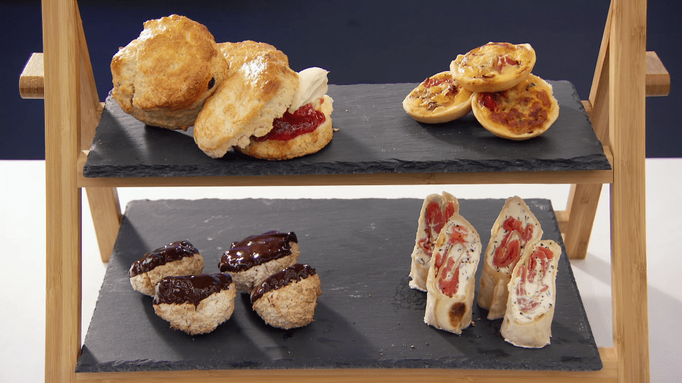  John served his afternoon tea on a funky shelf platter