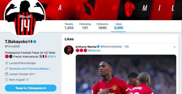  Tiemoue Bakayoko incensed Chelsea fans by liking Anthony Martial's tweet yesterday