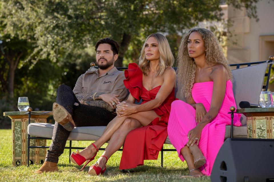  Ayda joined in watching the girls perform at Simon Cowell's house with Leona Lewis and Adam Lambert