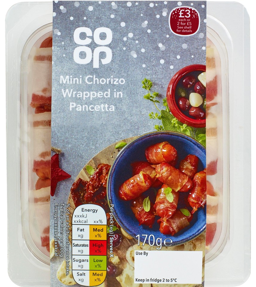 The 170g packs of Mini Chorizo in Pancetta go on sale on December 12