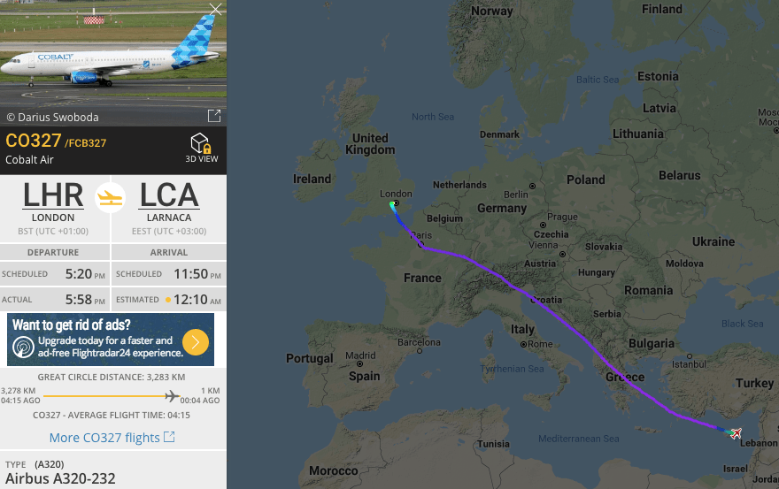  Cobalt's last UK flight left Heathrow at 6pm this evening