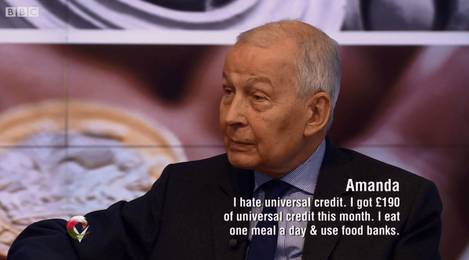  Campaigning MP Frank Field there were still other problems with UC to fix