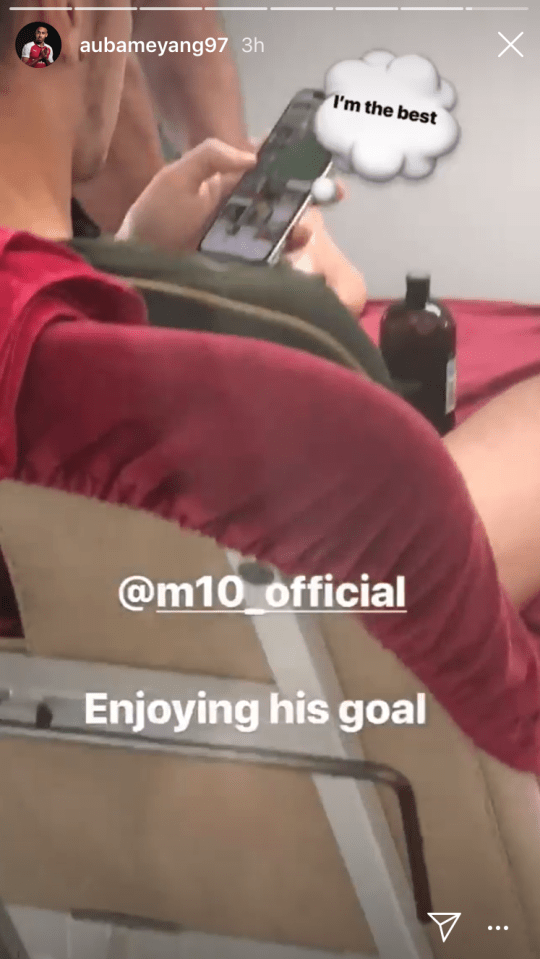  The midfielder appeared to watching a clip of the goal on Instagram