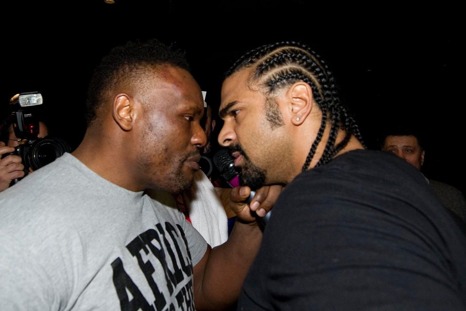  David Haye and Dereck Chisora were bitter rivals and met in the ring at Upton Park stadium