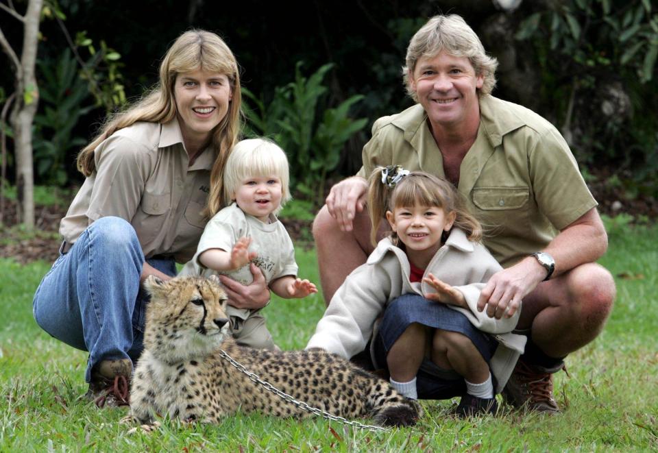  Steve Irwin with his wife Terri, left, son Robert and daughter Bindi in 2006