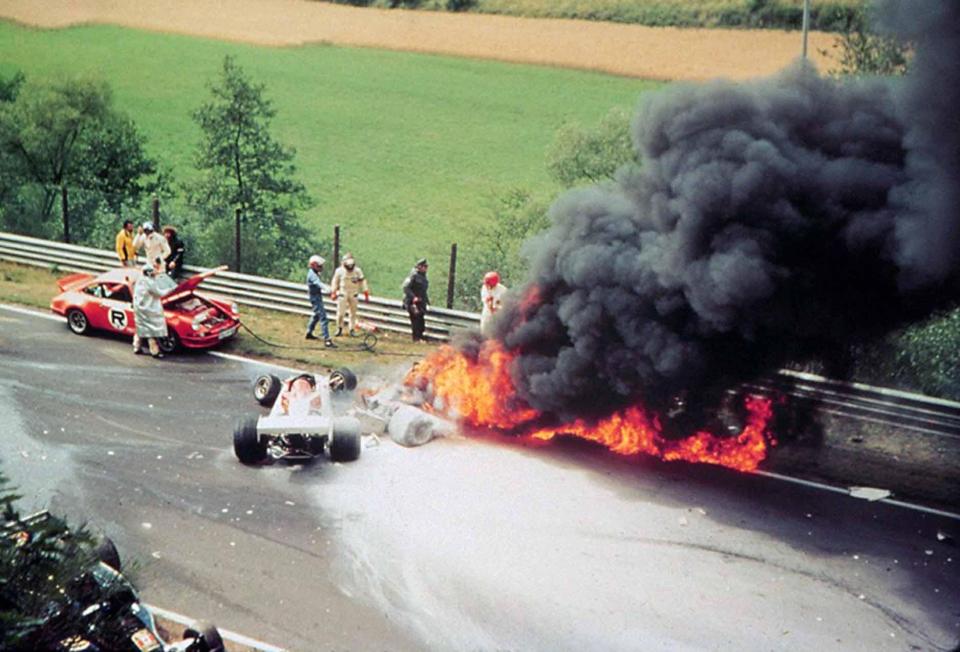  Edwards dragged Lauda from his Ferrari after it caught fire in Germany