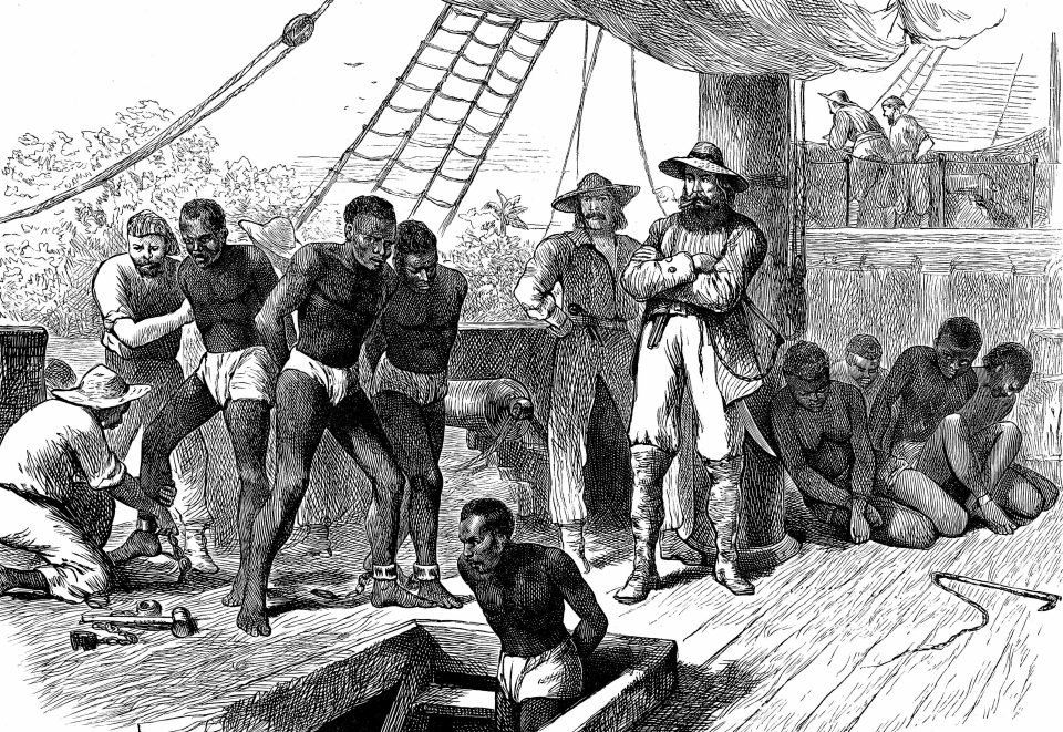  An artist's impression of a scene aboard a slave ship