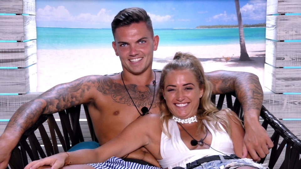 Sam with his partner Georgia Harrison on Love Island