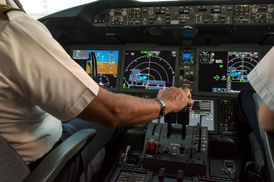  Pilots have horns and pedals when controlling the plane