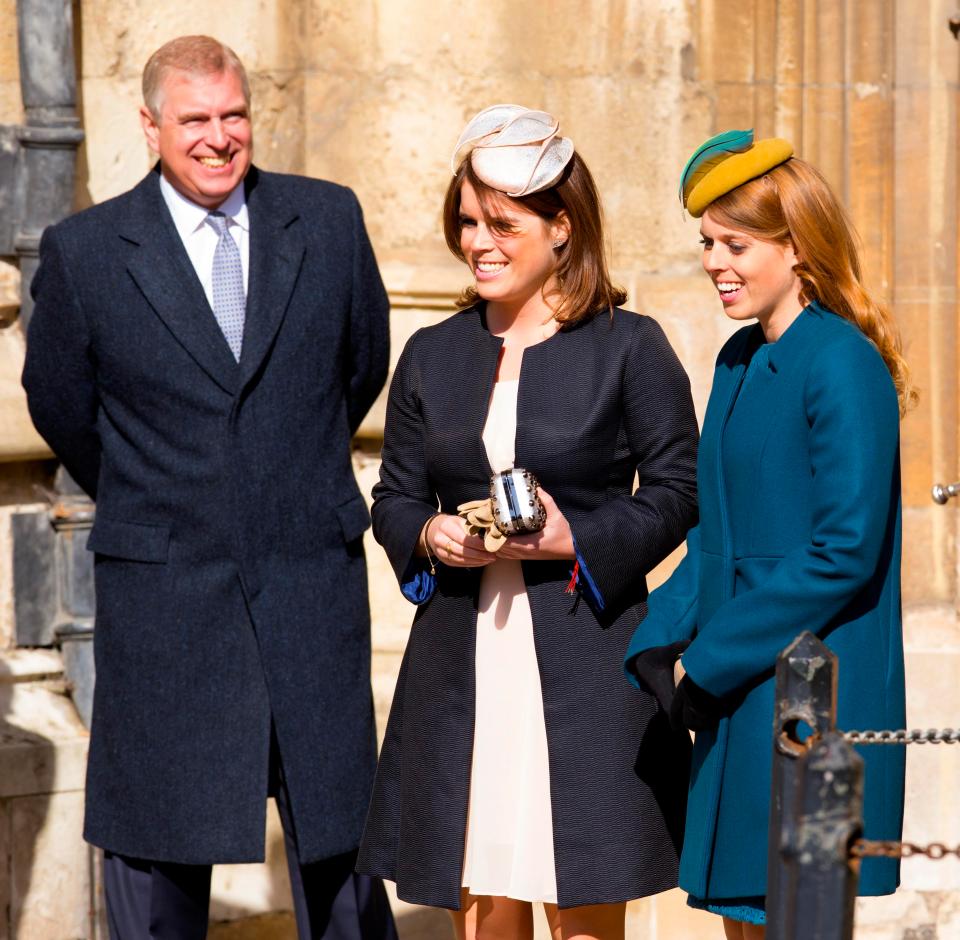  Prince Andrew with his two daughters Eugenie (left) and Beatrice