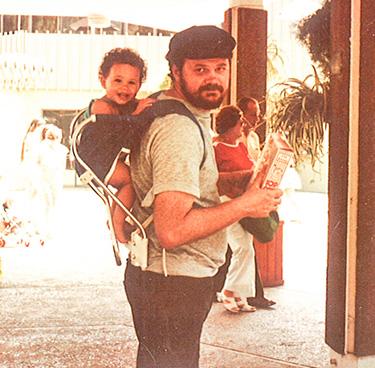  Meghan, pictured with her father - Thomas Markle, when she was a baby