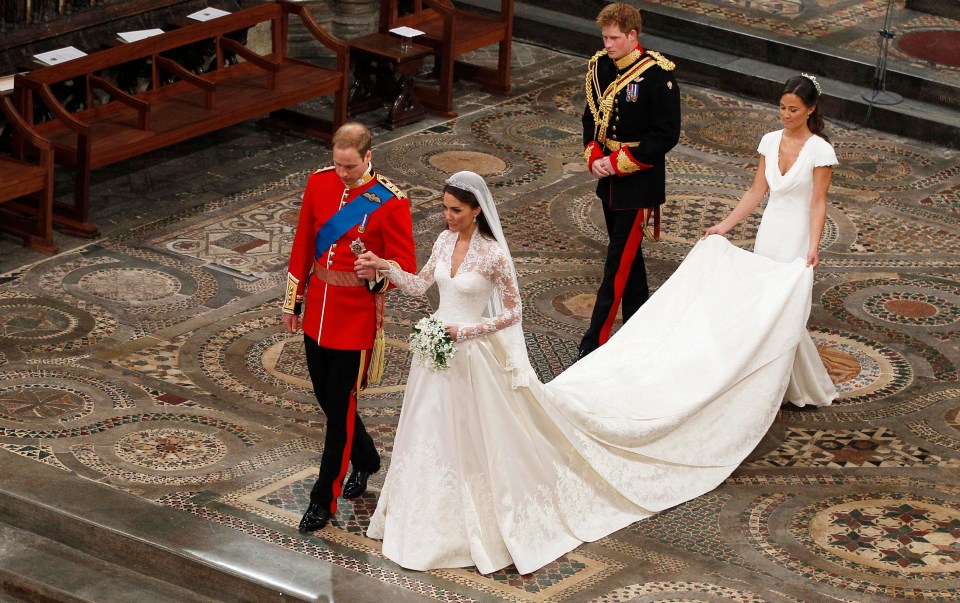 Kate Middleton chose an Alexander McQueen gown, estimated to be worth £250k, when she tied the knot in 2011