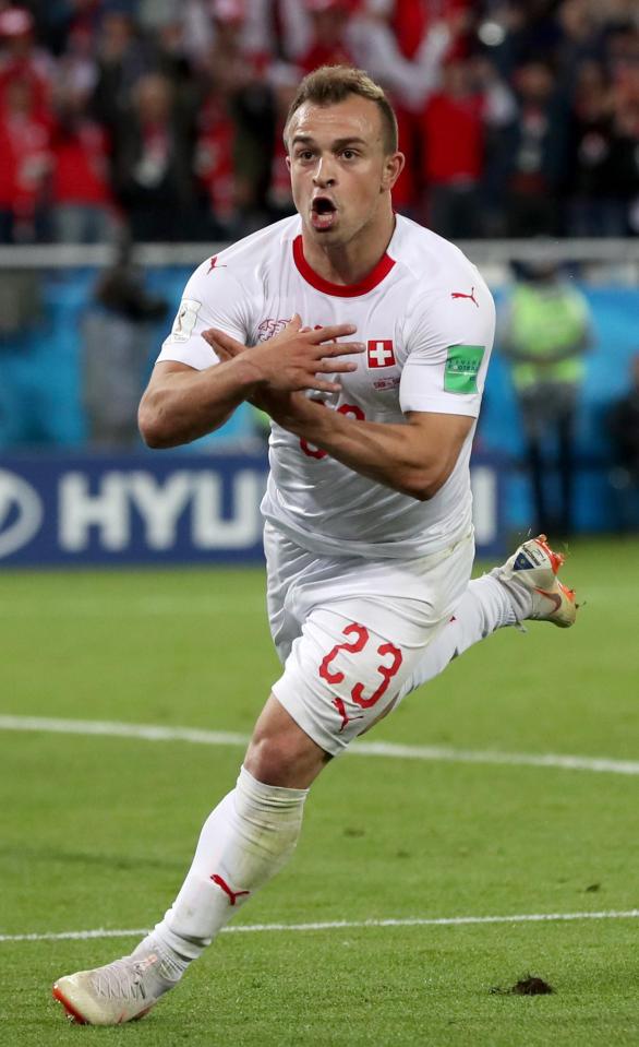  Xherdan Shaqiri upset a nation when he pulled this Albanian eagle celebration during the World Cup