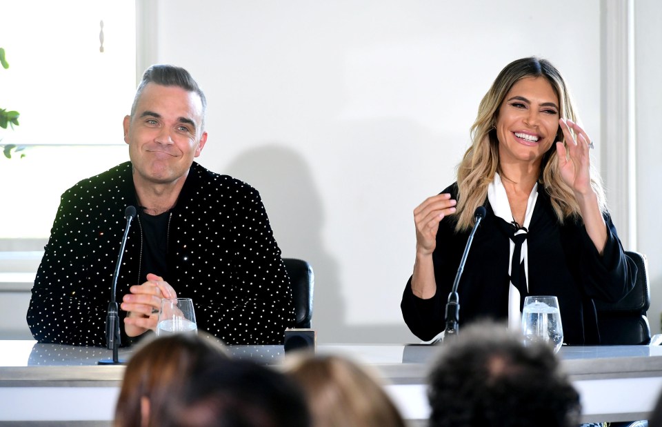 X Factor Judges Robbie Williams and wife Ayda Field