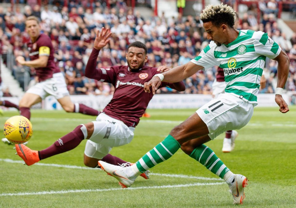  Scott Sinclair goes close for Celtic against Hearts