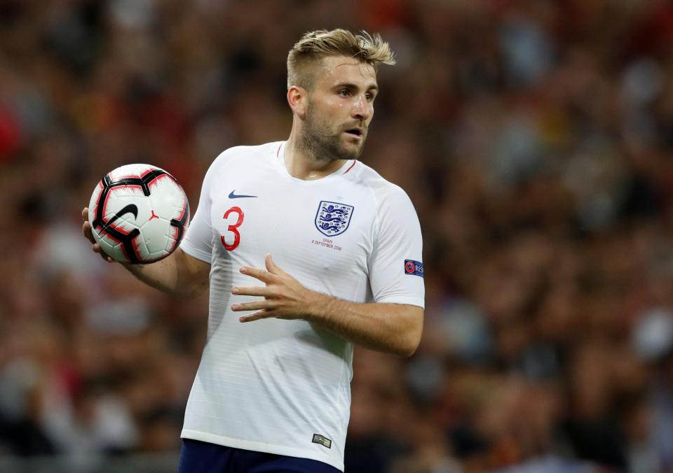  Luke Shaw's excellent form has earned him an England recall