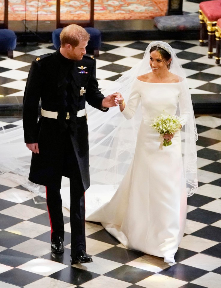 While Meghan Markle wore a stunning silk Givenchy gown when she married Prince Harry in May