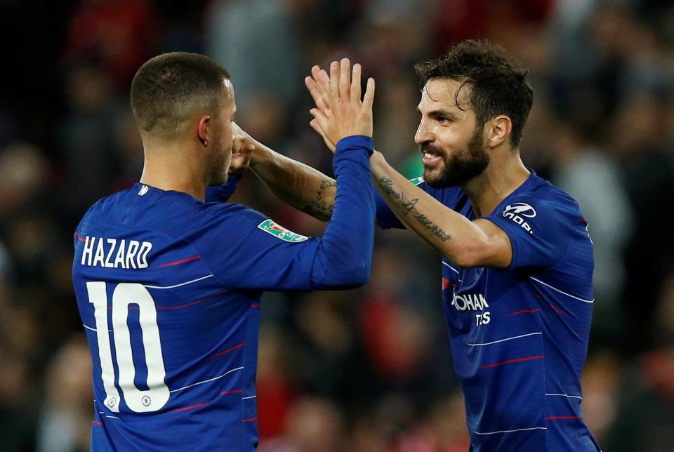  Cesc Fabregas has struggled to break into the starting XI under Maurizio Sarri