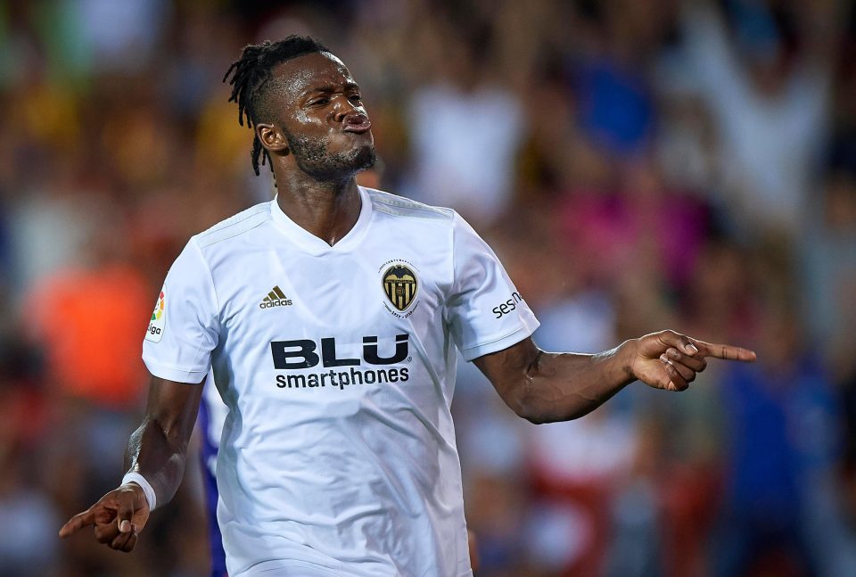  Michy Batshuayi celebrates scoring for Valencia last week