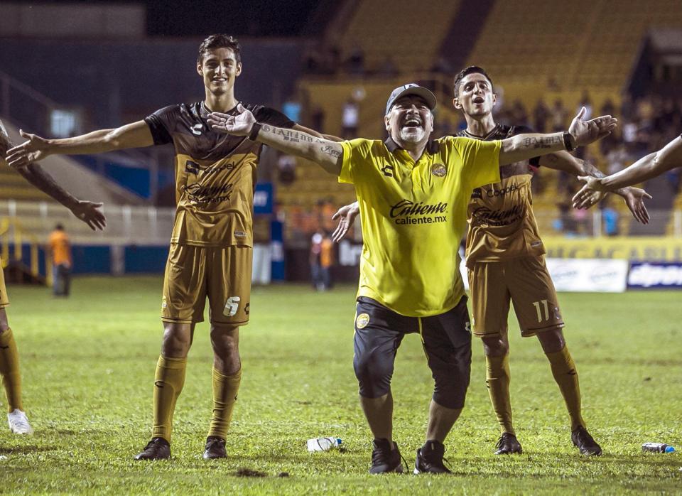  The 57-year-old celebrates against Universidad de Guadalajara