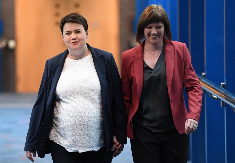 Ruth, pictured with her partner Jen Wilson, is eight-months pregnant