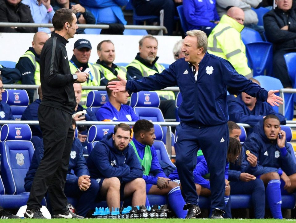  Warnock blasted the officials at the weekend especially after Joe Ralls was sent off for Cardiff at Tottenham