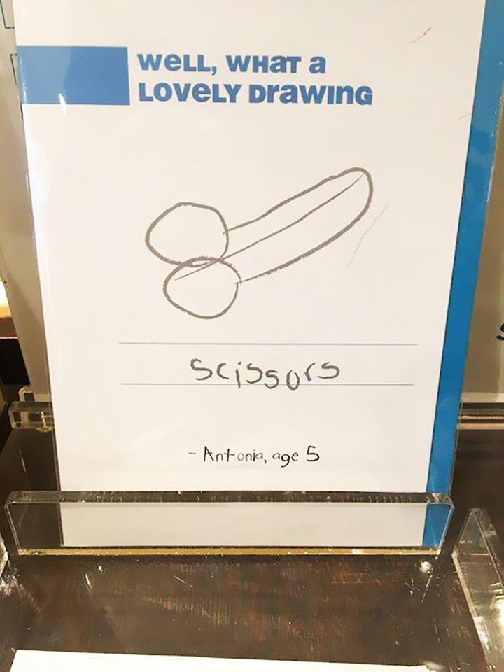  Well, it is a lovely drawing of a pair of scissors, but it's also a pretty crude drawing of something else entirely