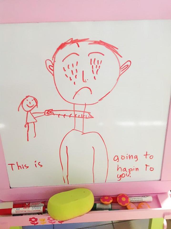  An extremely distressing premonition to find on a child's whiteboard