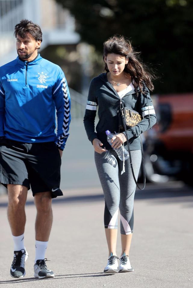  Michelle was joined by her personal trainer for the work-out