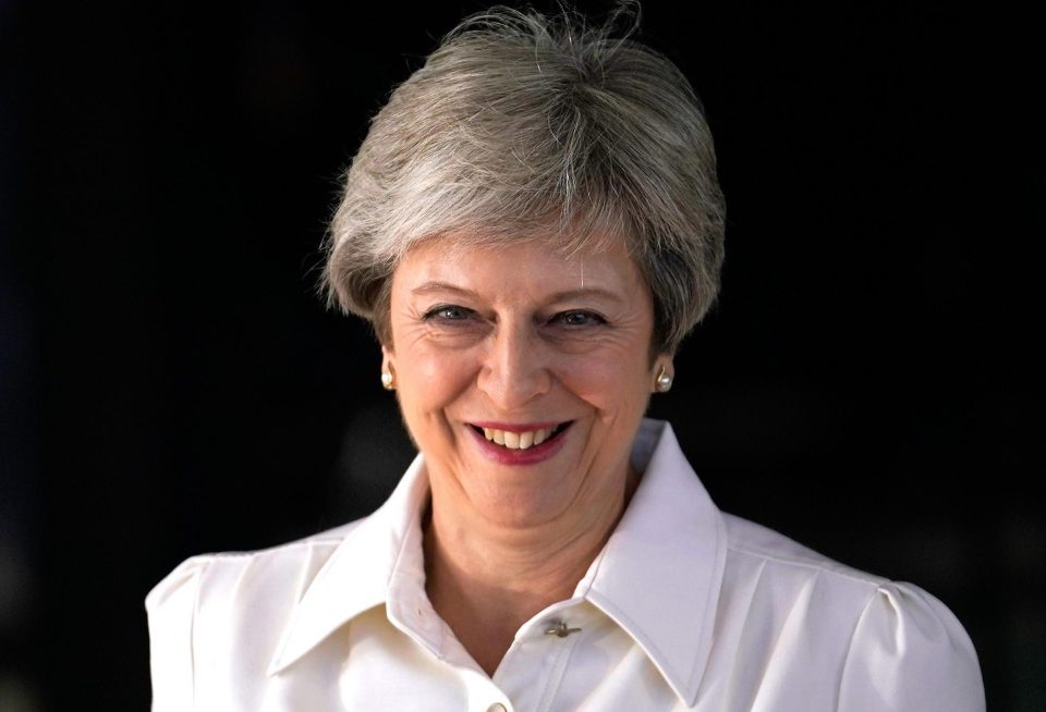  Theresa May at Tory party conference in Birmingham today