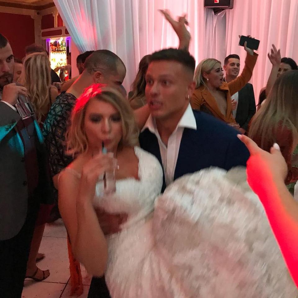  Olivia Buckland and Alex Bowen left fans in stitches yesterday by sharing a number of boozy snaps from their wedding