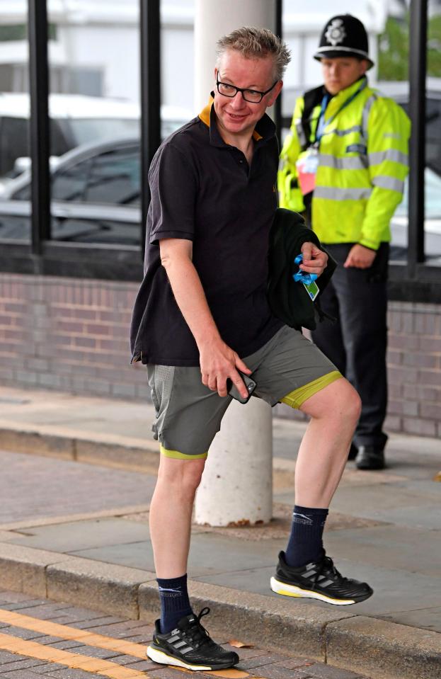  Michael Gove after an early morning run at the Conservative Party Conference