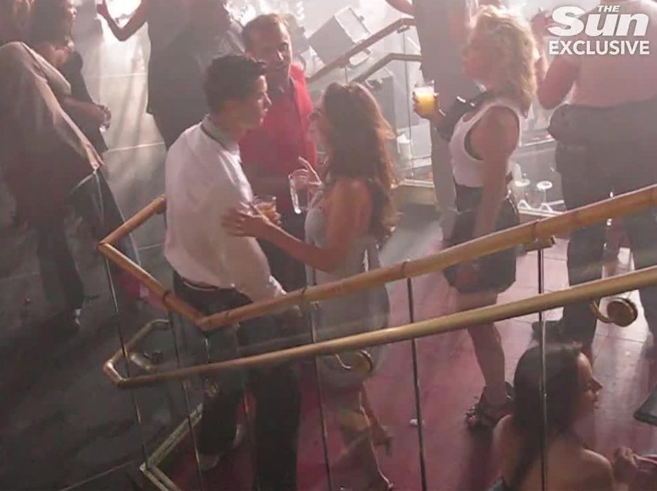 Ronaldo was filmed chatting to Ms Mayorga before the pair begin dancing at Rain nightclub