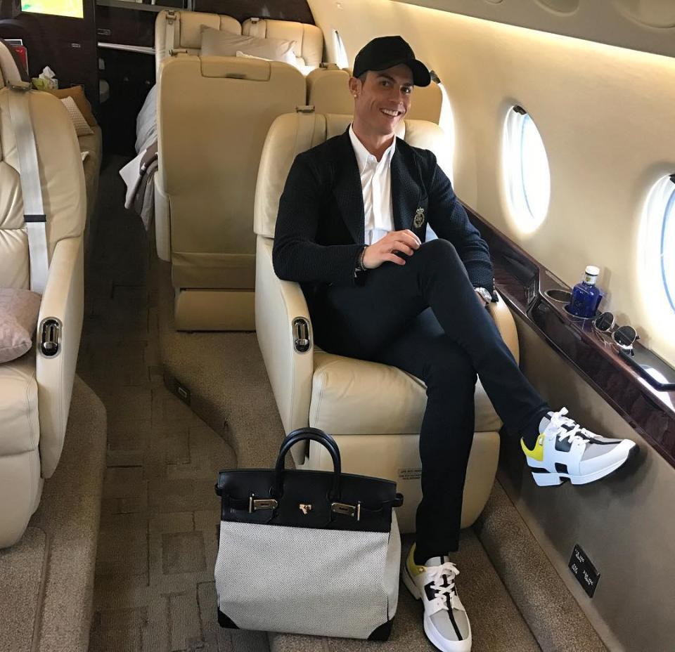  The high-flying football megastar seems to love the trappings of his huge wealth