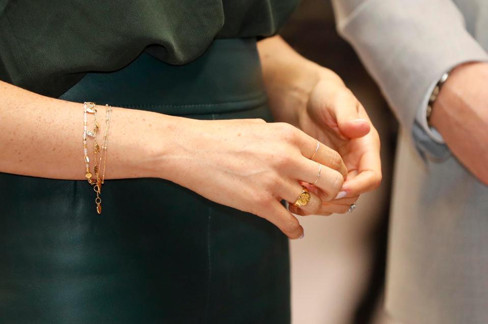  Meghan also wore the brand's beaded leaf bracelet