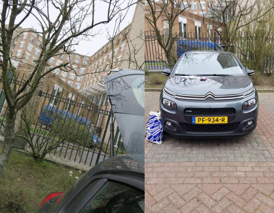  The car was parked outside the OPCW buildings in The Hague