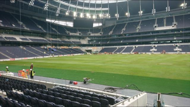  The turf has finally been laid at Tottenham's new stadium