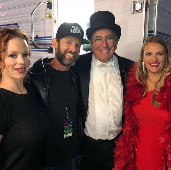  (L-R)Thora Birch, Omri Katz, director Kenny Ortega and Vinessa Shaw posed for a reunion 25 years after the film in 2018