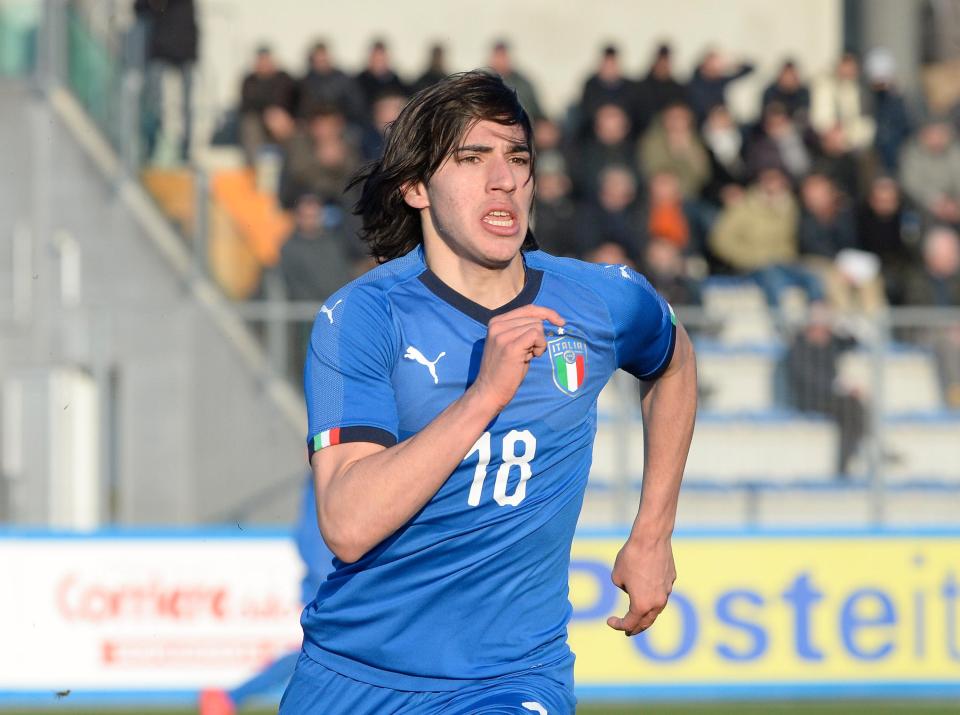  Sandro Tonali has made nine appearances for Italy's Under-19's